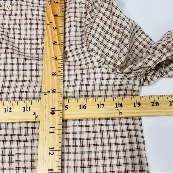 Paige Sz M Torin Plaid Button Front Blouse - Picture 10 of 13